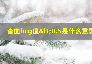 查血hcg值<0.5是什么意思